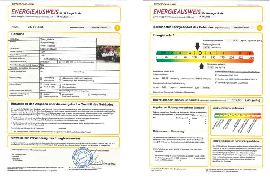 Immoprofis365 GmbH - Objekt 327 - Doppelhaushälfte Warstein - Energieausweis